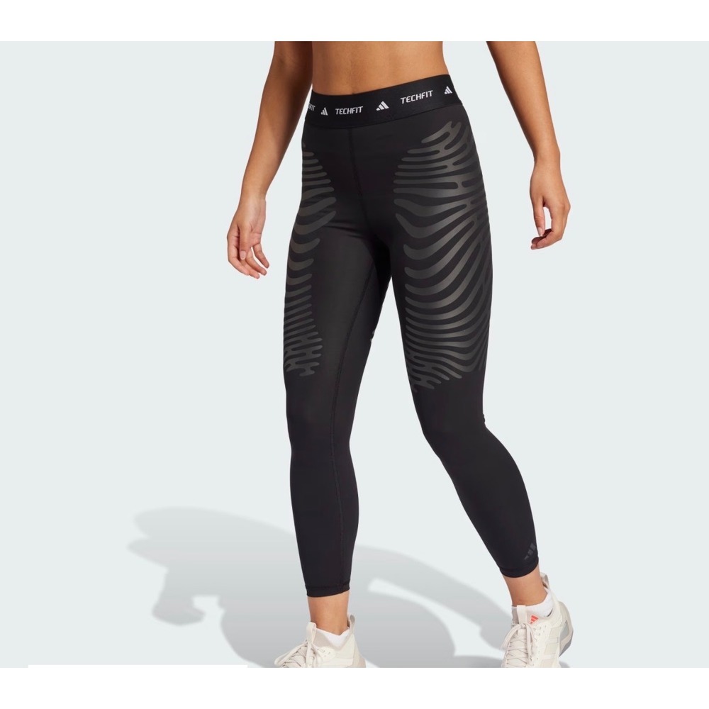 Adidas Womens Size XS Techfit Control X RHEON 7/8 Leggings Black JE0097 NEW